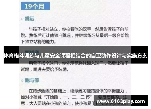 体育格斗训练与儿童安全课程相结合的自卫动作设计与实施方案